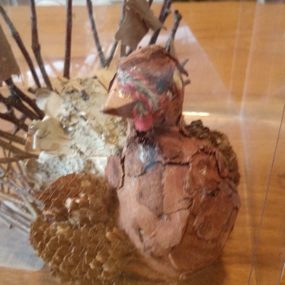 THANKSGIVING FOLKART TURKEY Pinecone Twig & Leaf Gobbler NWT - Picture 4 of 8